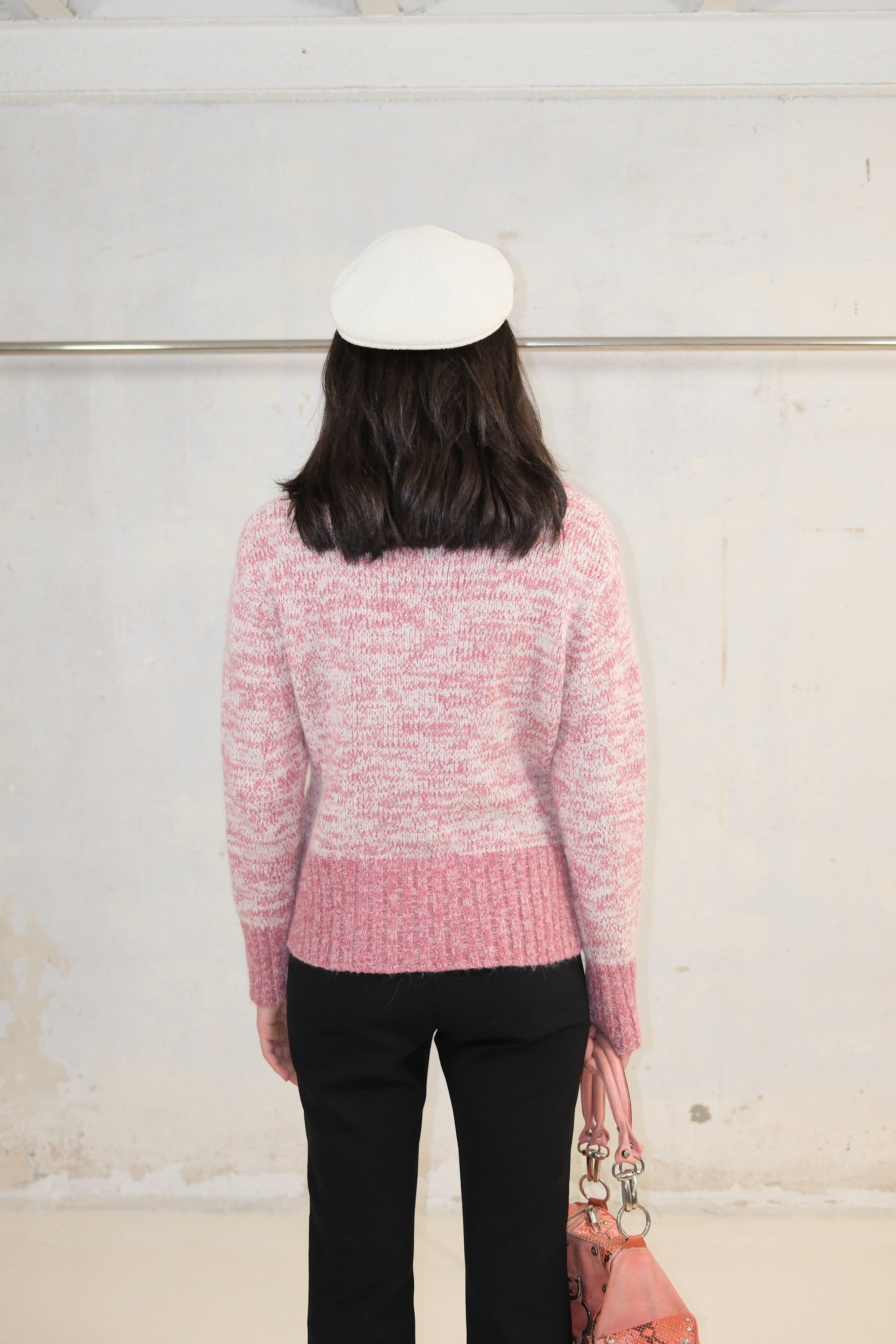 TWO TONE PINK KNITWEAR TOP
