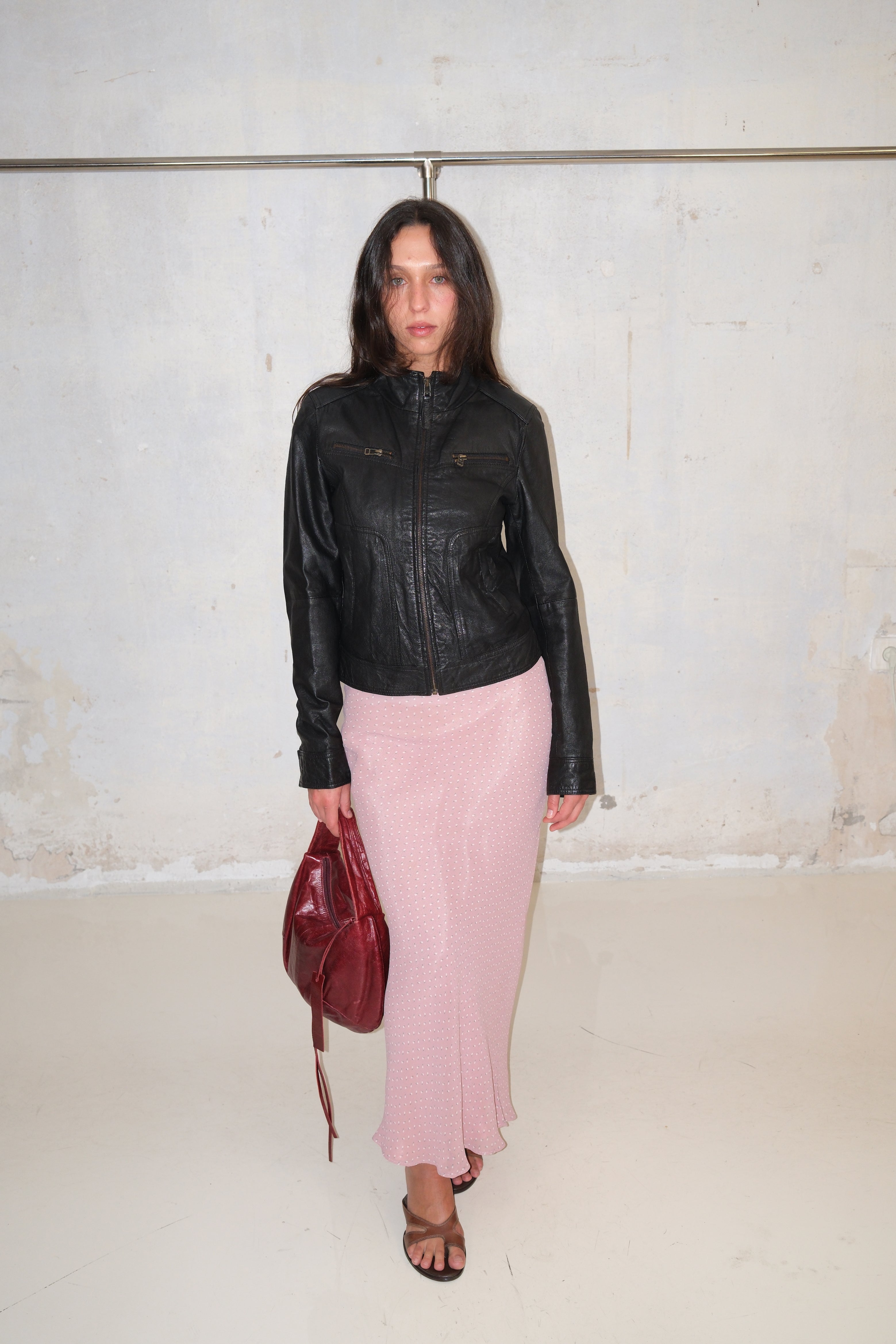 Black Cropped Leather Jacket