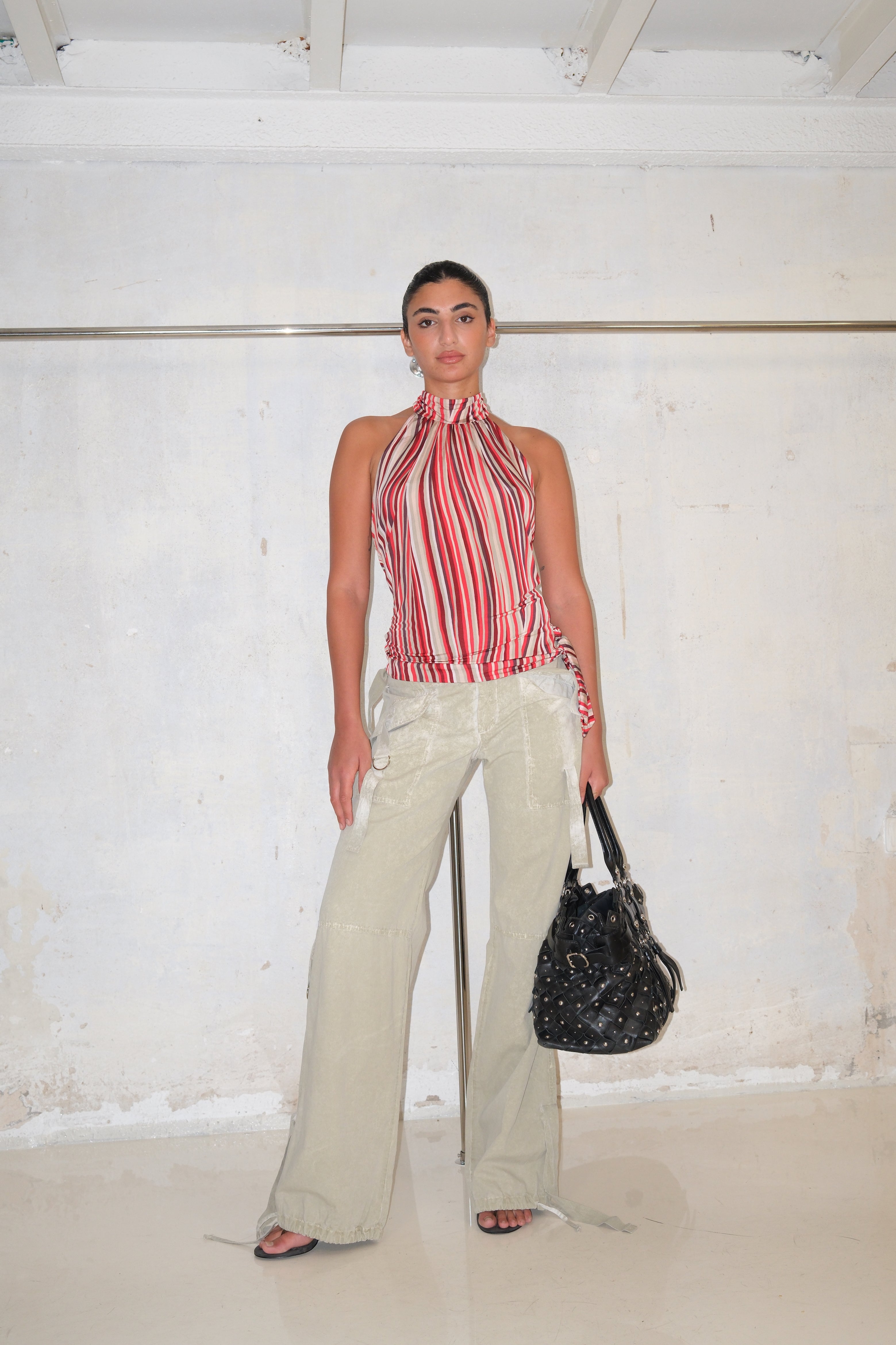 Low-Rise Cargo Pants With Wash Size 37