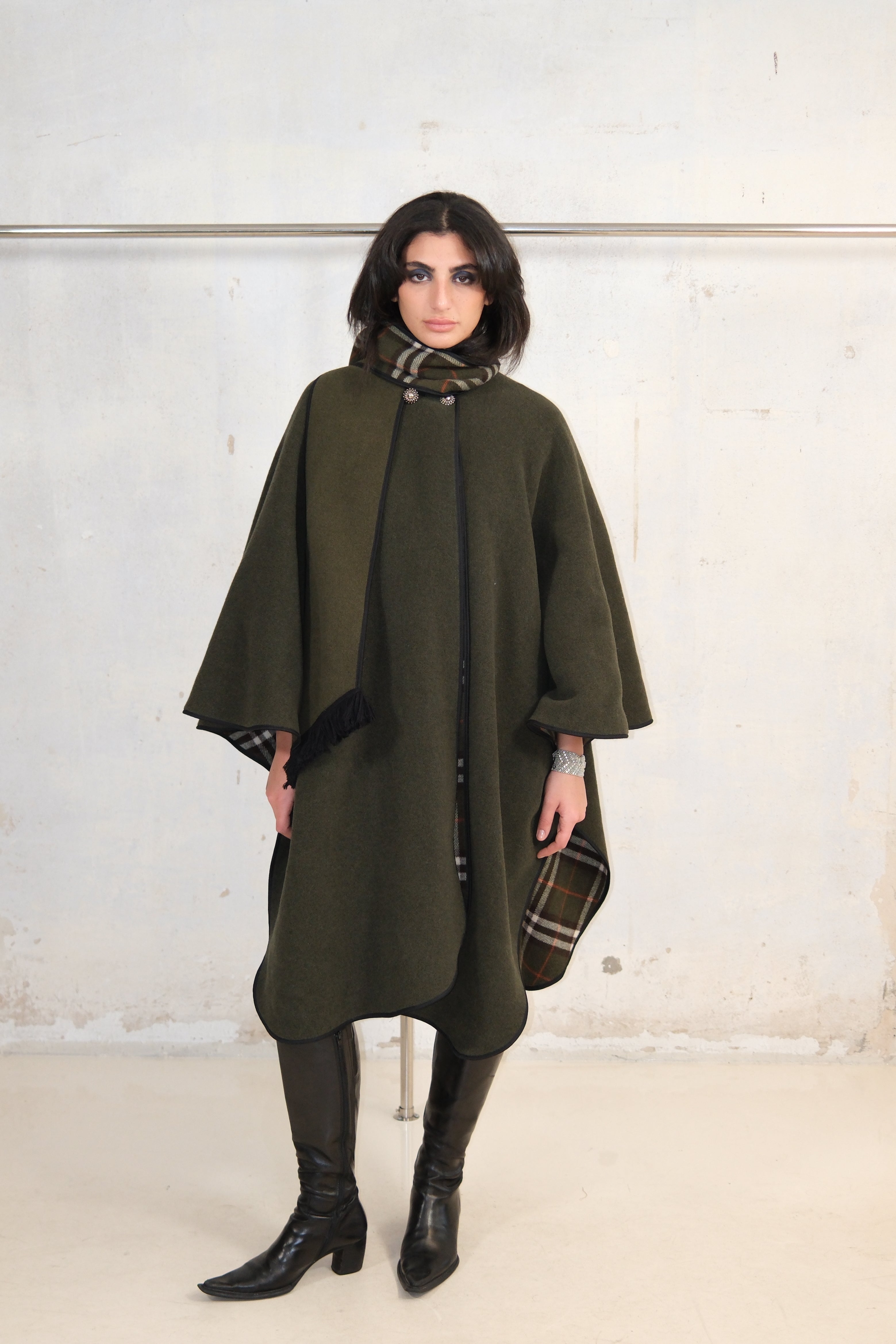 MANY WAYS REVERSIBLE COAT (PLAID&GREEN)