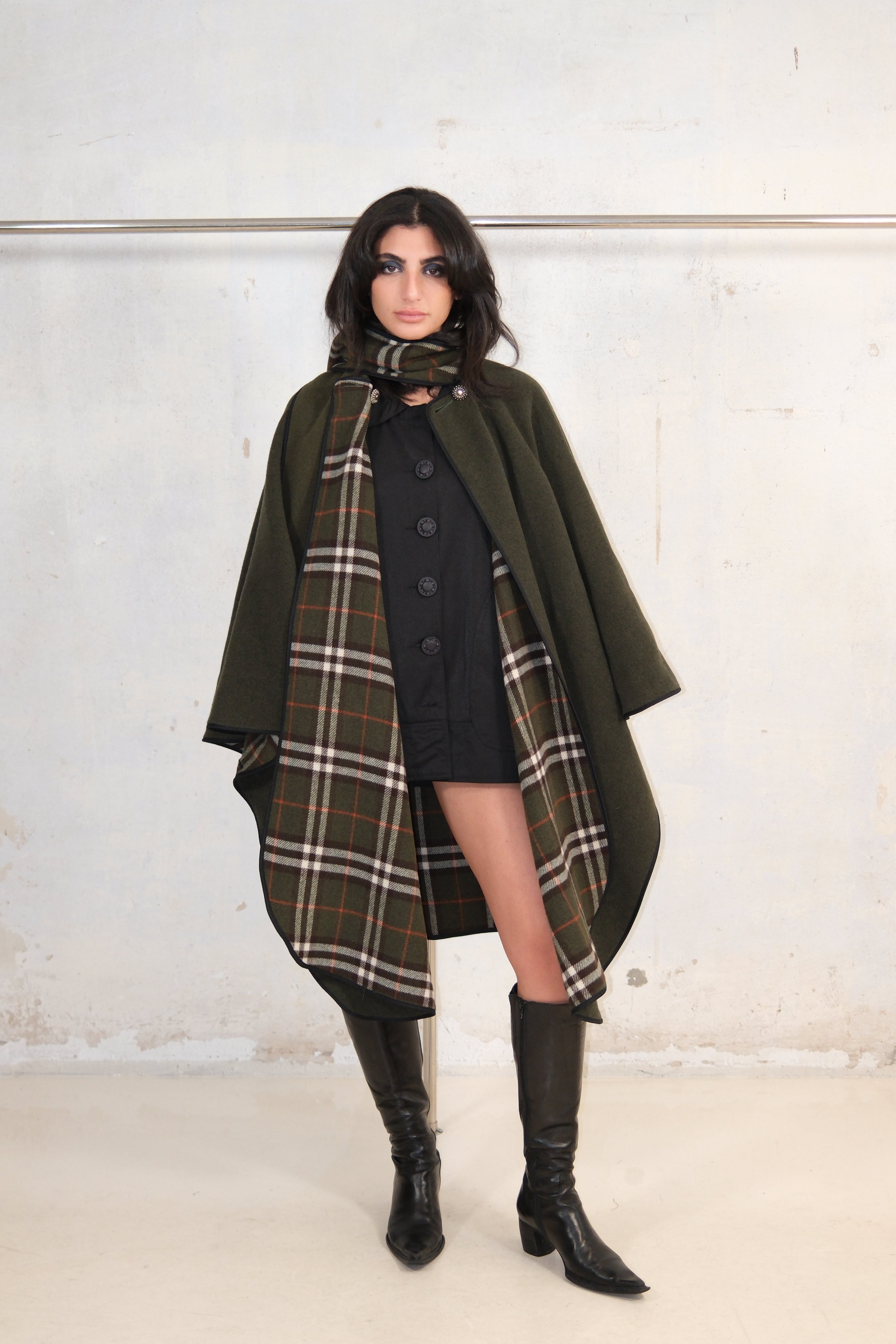 MANY WAYS REVERSIBLE COAT (PLAID&GREEN)