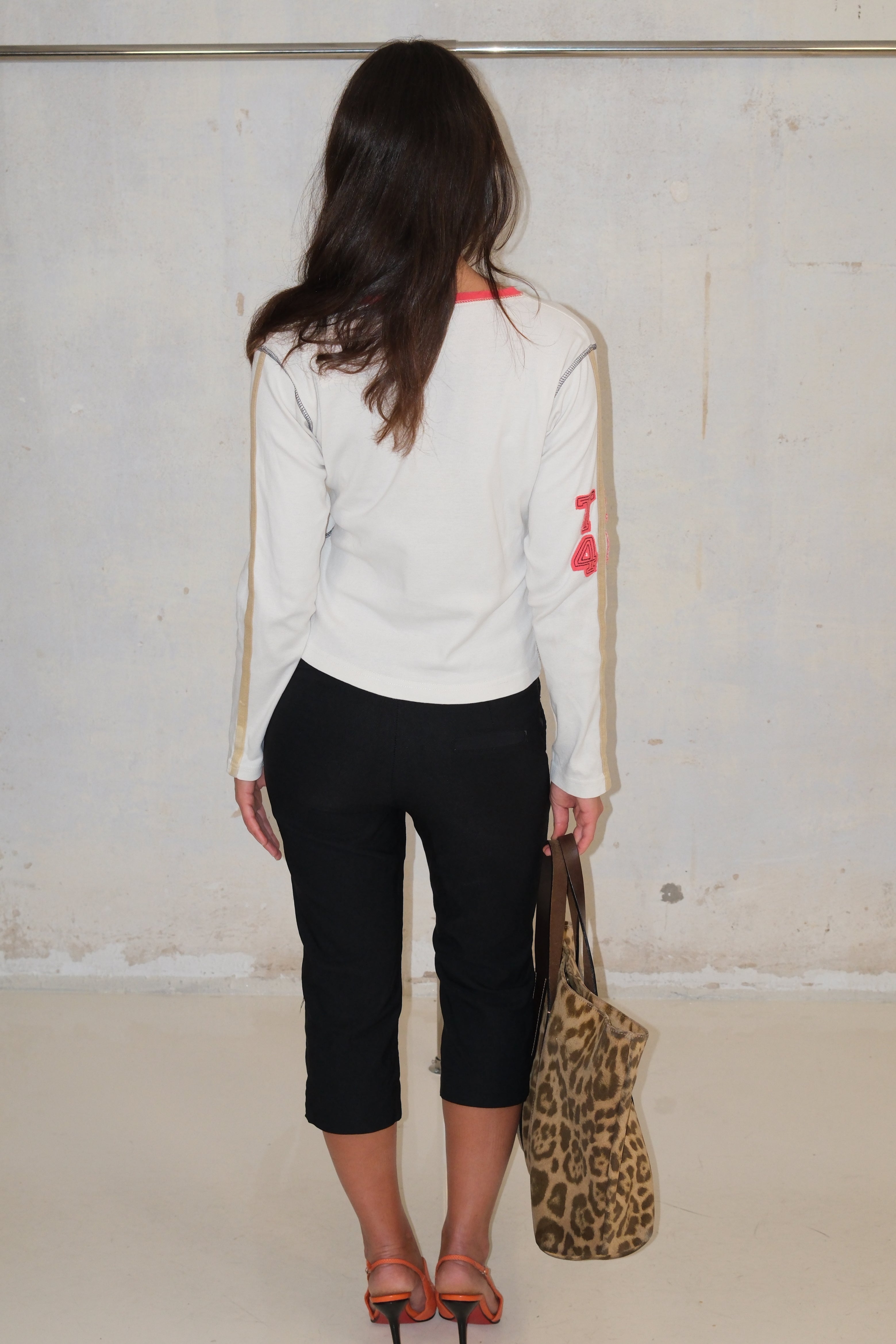 Long Crop Top With Text And Patches