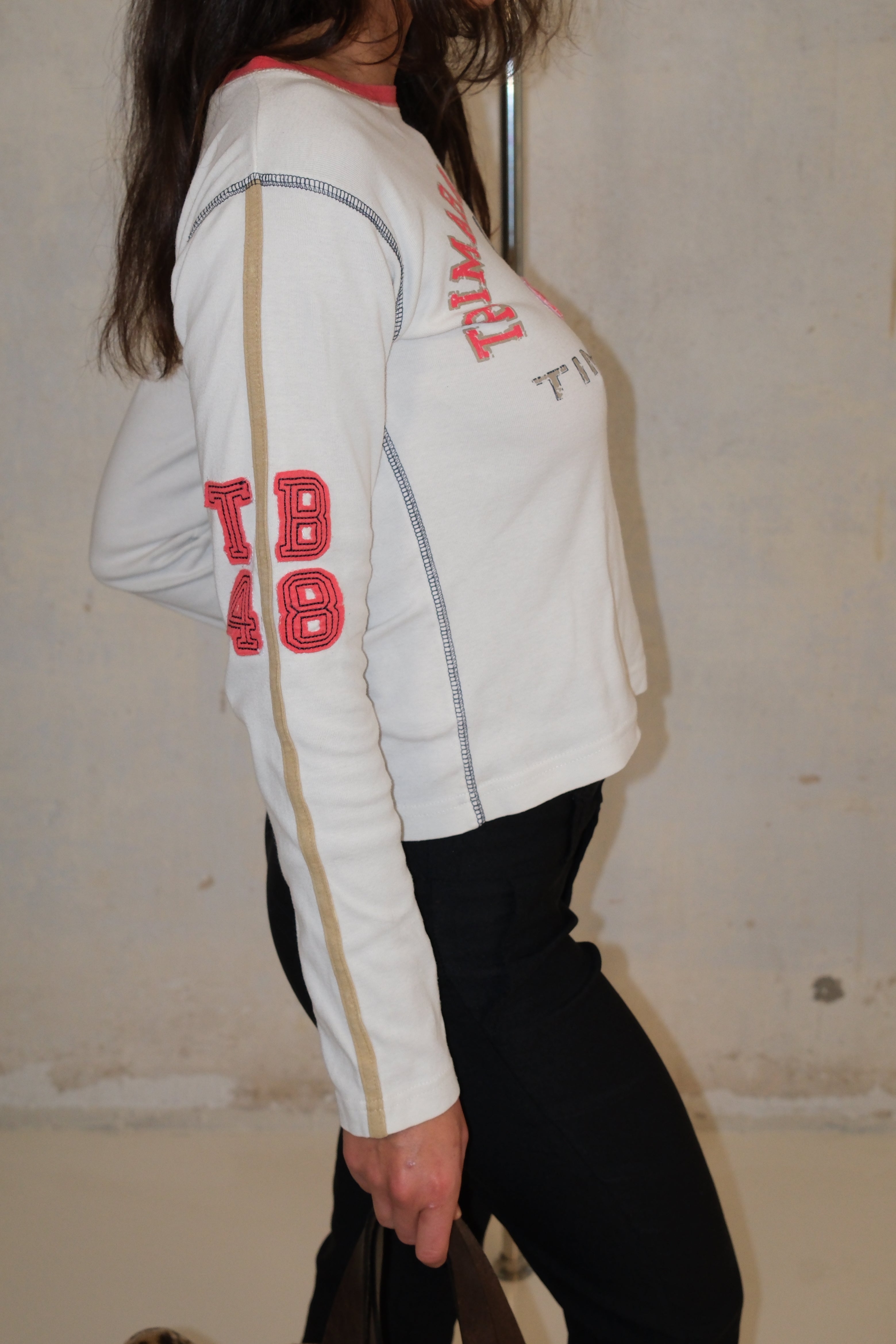 Long Crop Top With Text And Patches