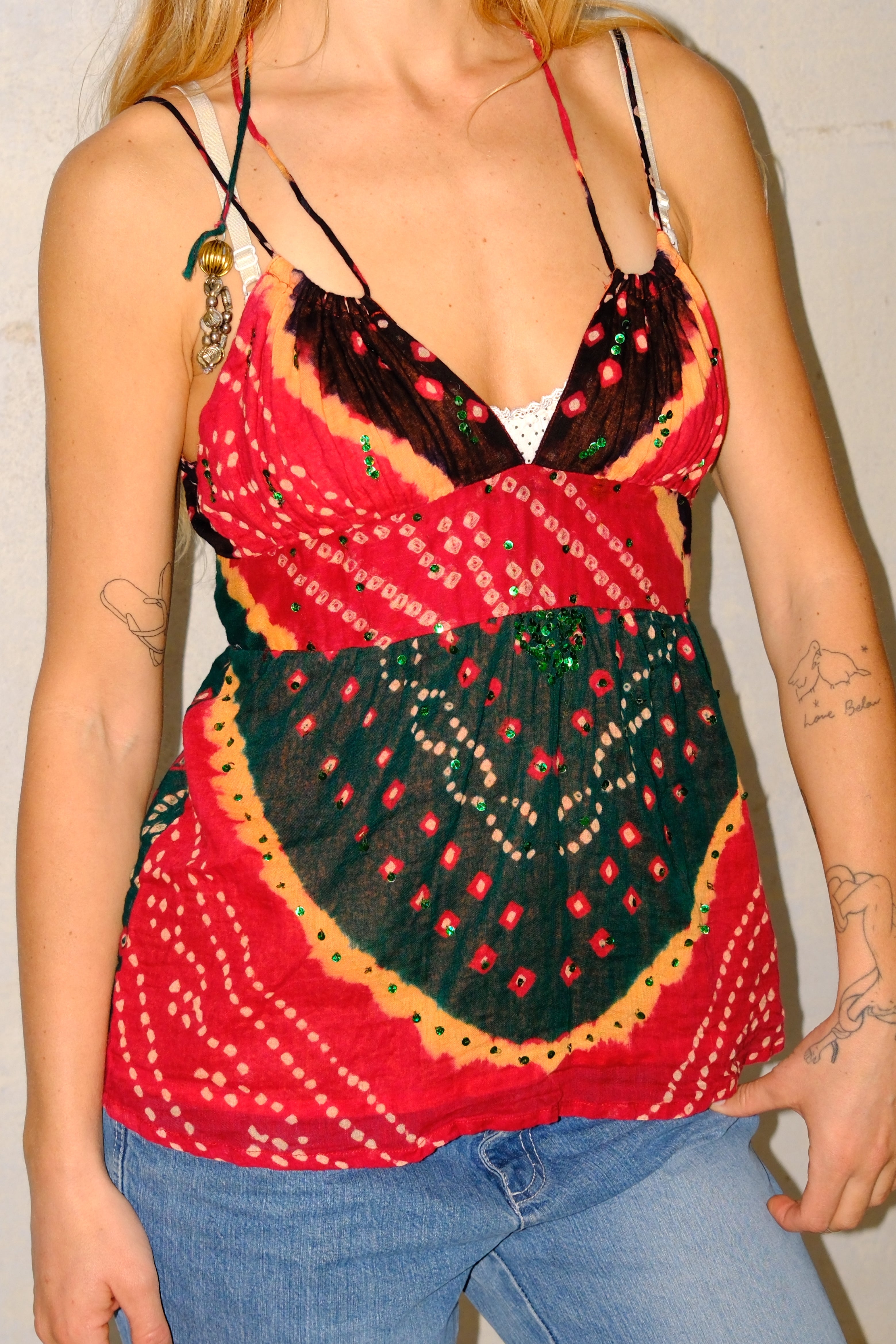 BOHO TOP WITH GOLD DETAIL