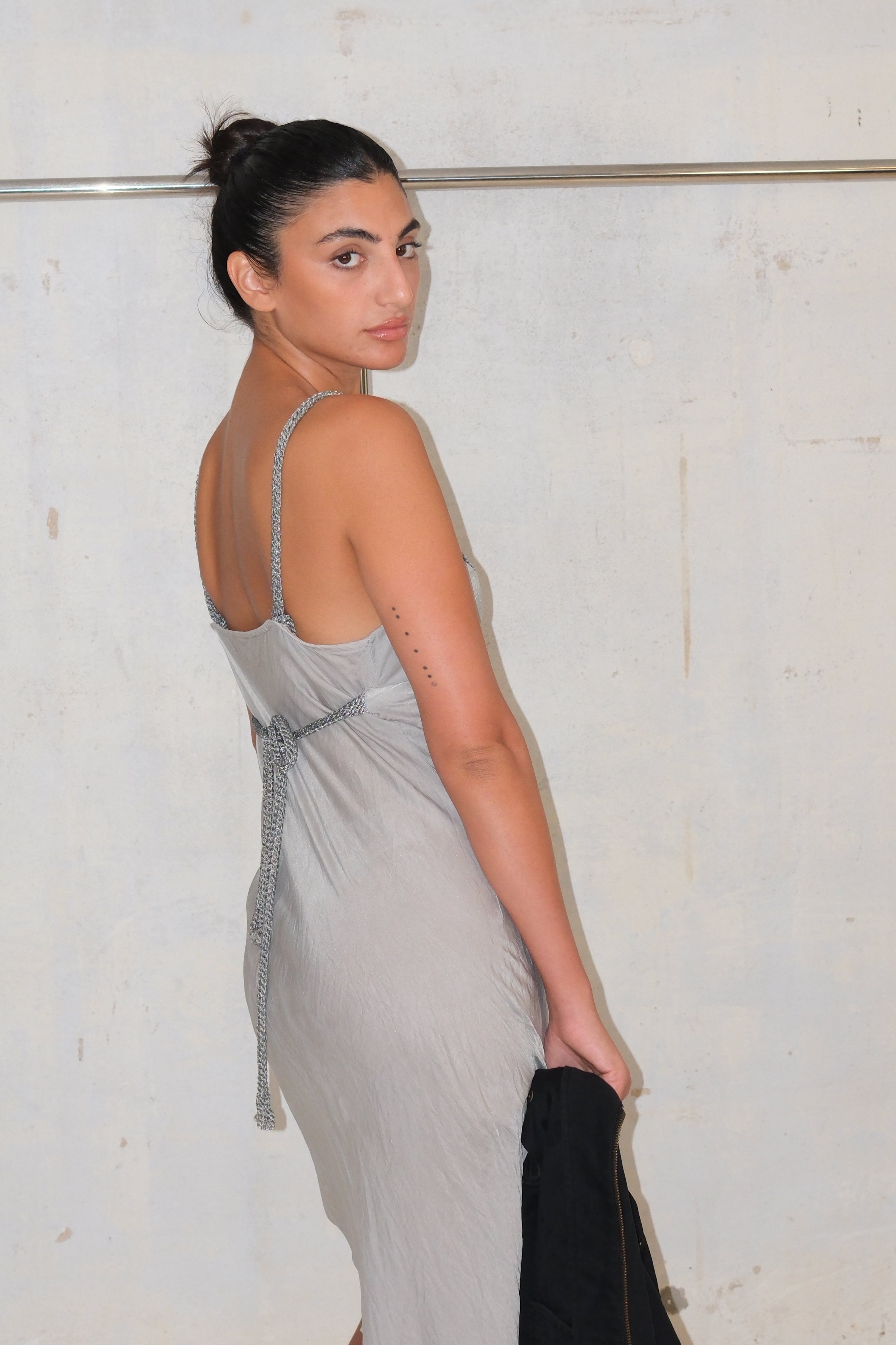 Silver Dress With Back Tie