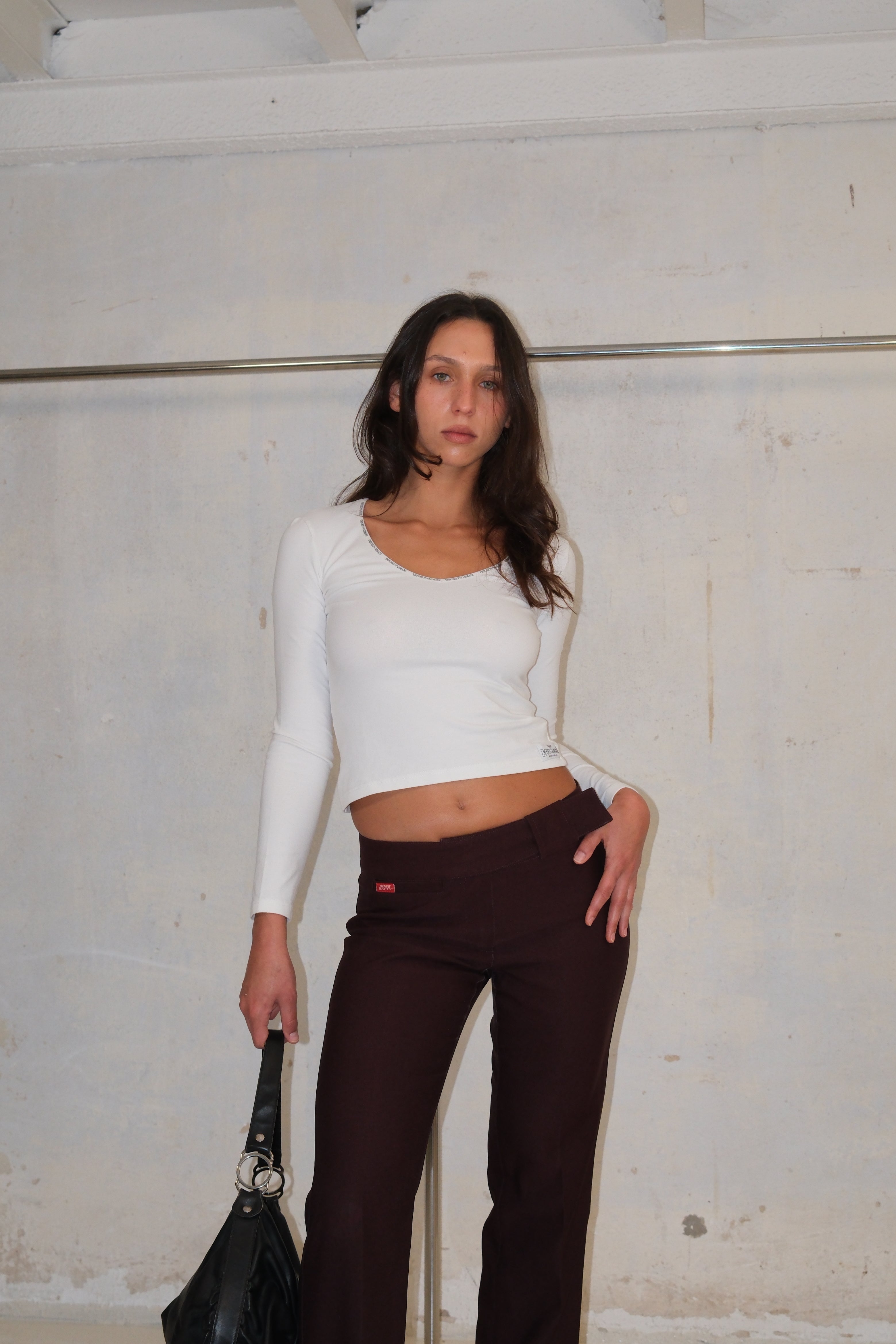 EMPORIO ARMANI LONG CROP T-SHIRT