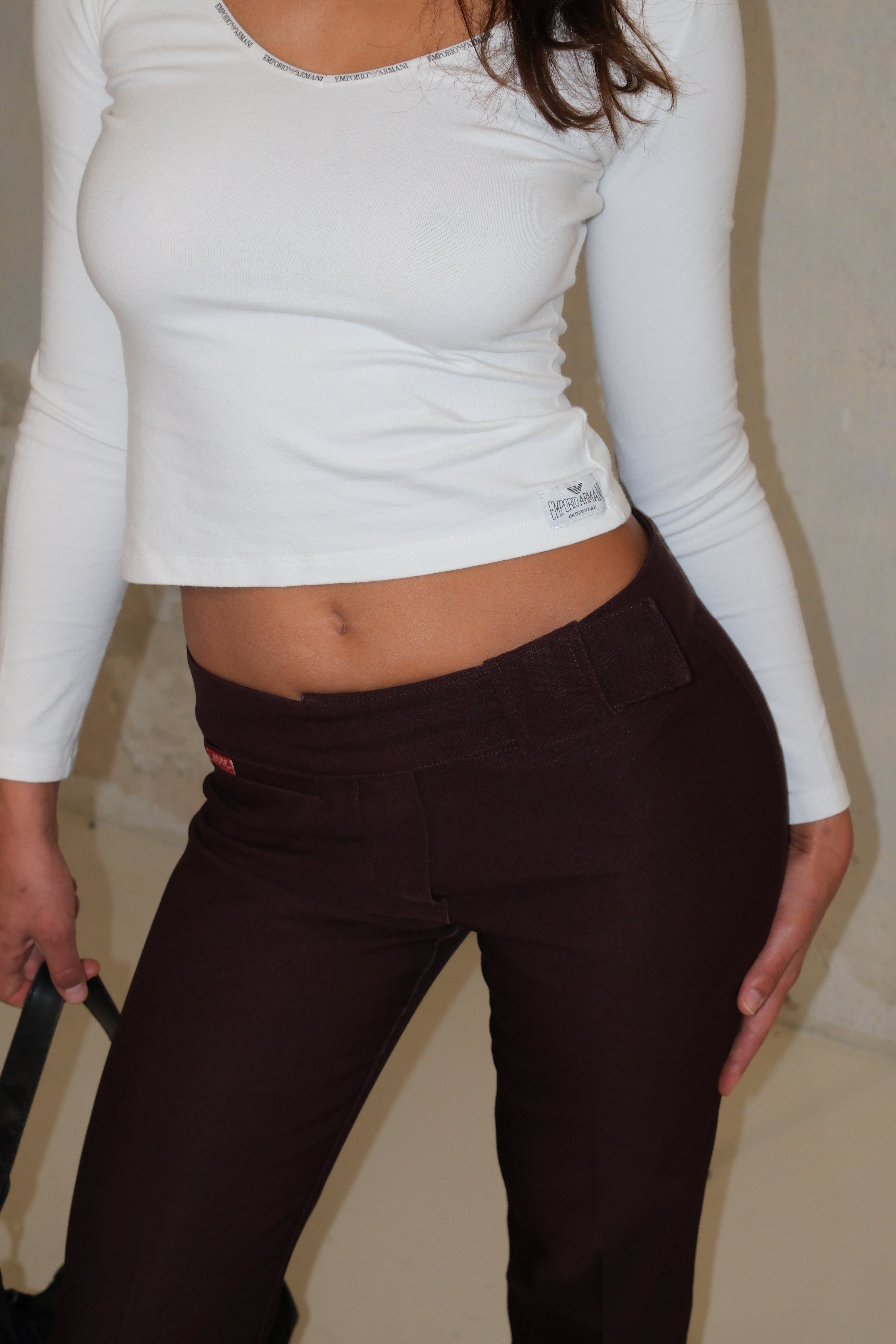 EMPORIO ARMANI LONG CROP T-SHIRT