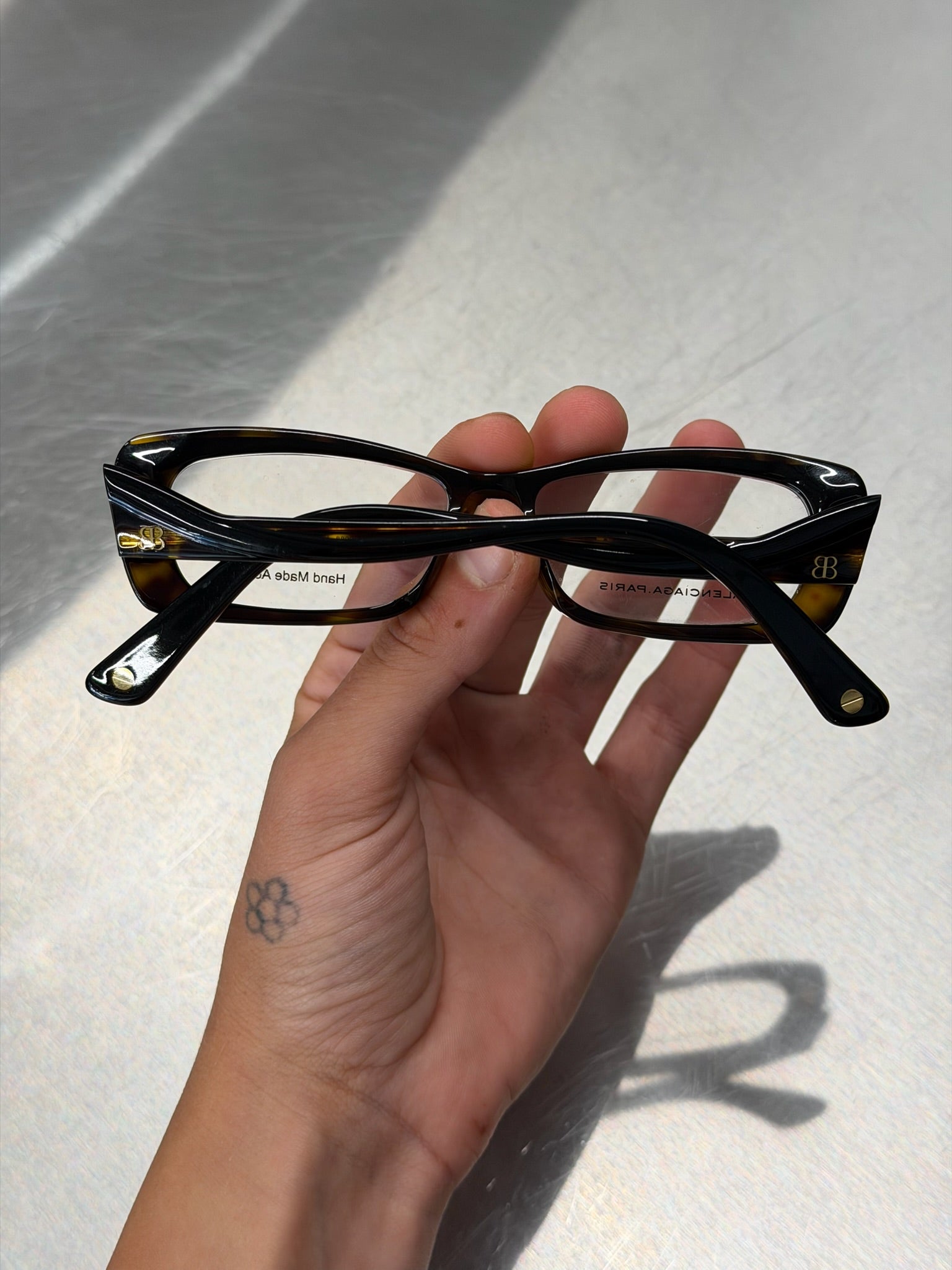 BALENCIAGA BLACK GLASSES WITH WAVE SHAPED TEMPLES