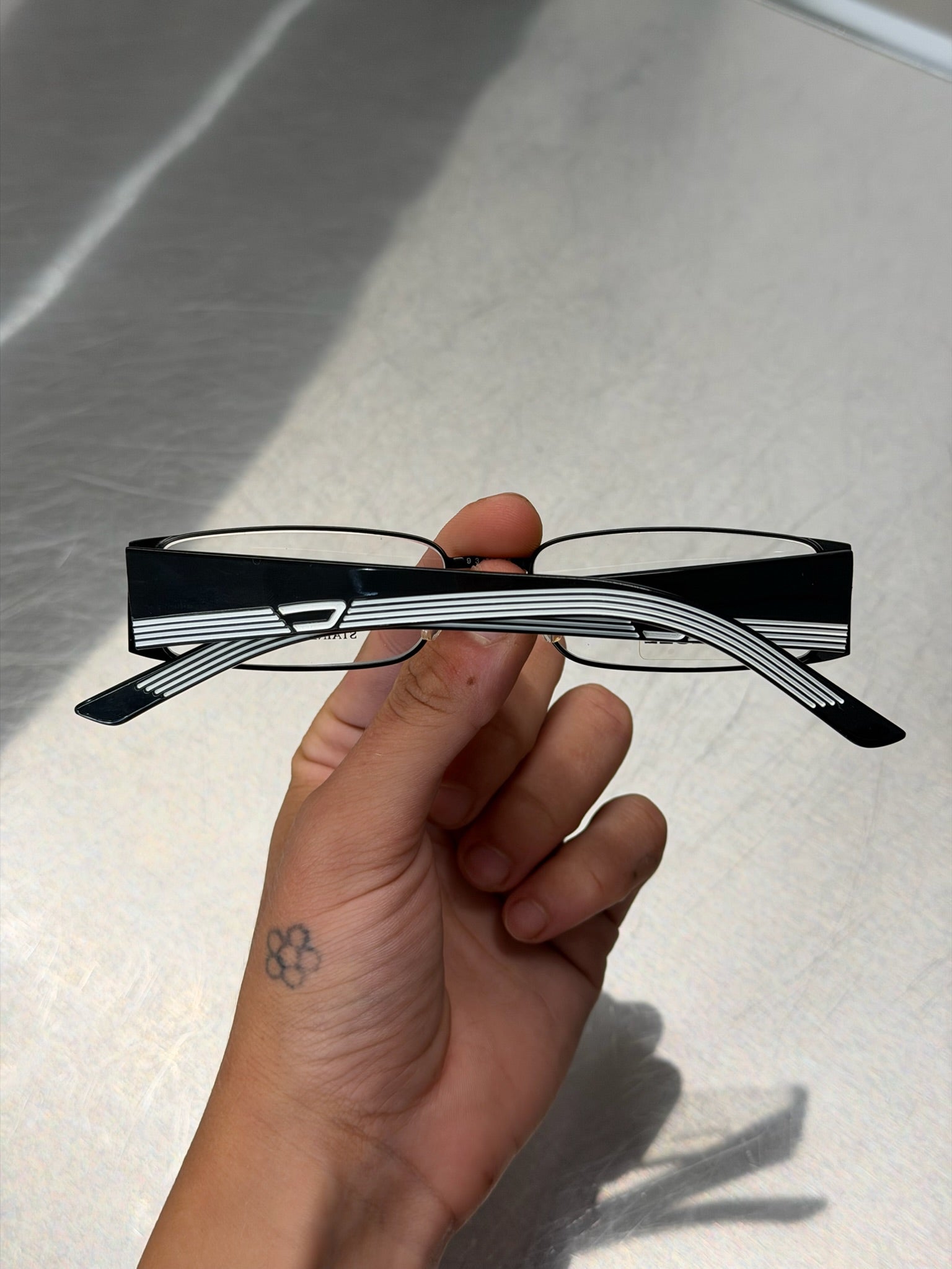 DIESEL NARROW BLACK GLASSES WITH WHITE LOGO