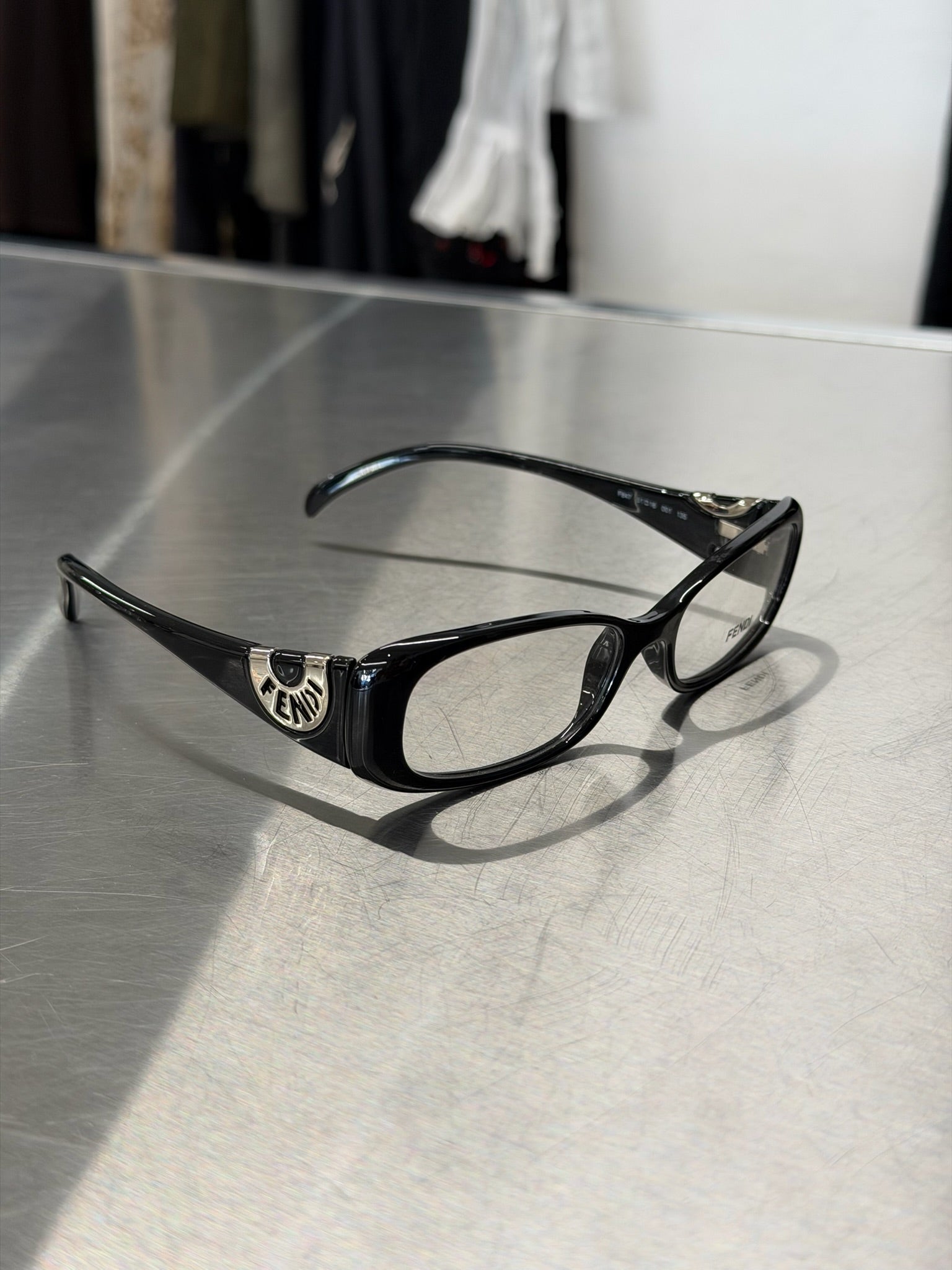 FENDI CLASSIC BLACK GLASSES WITH SILVER LOGO