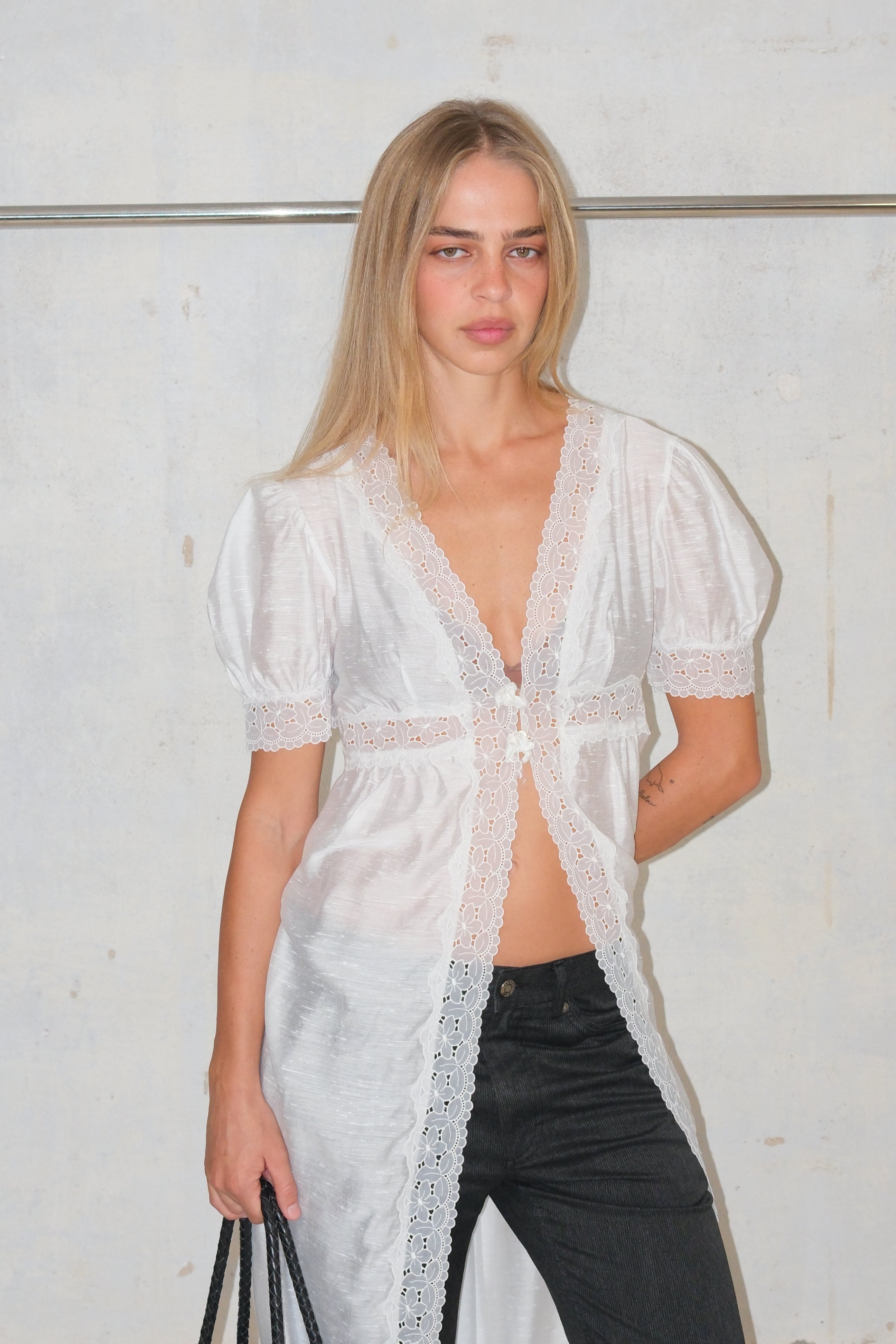 Delicate Top With Details And Buttons