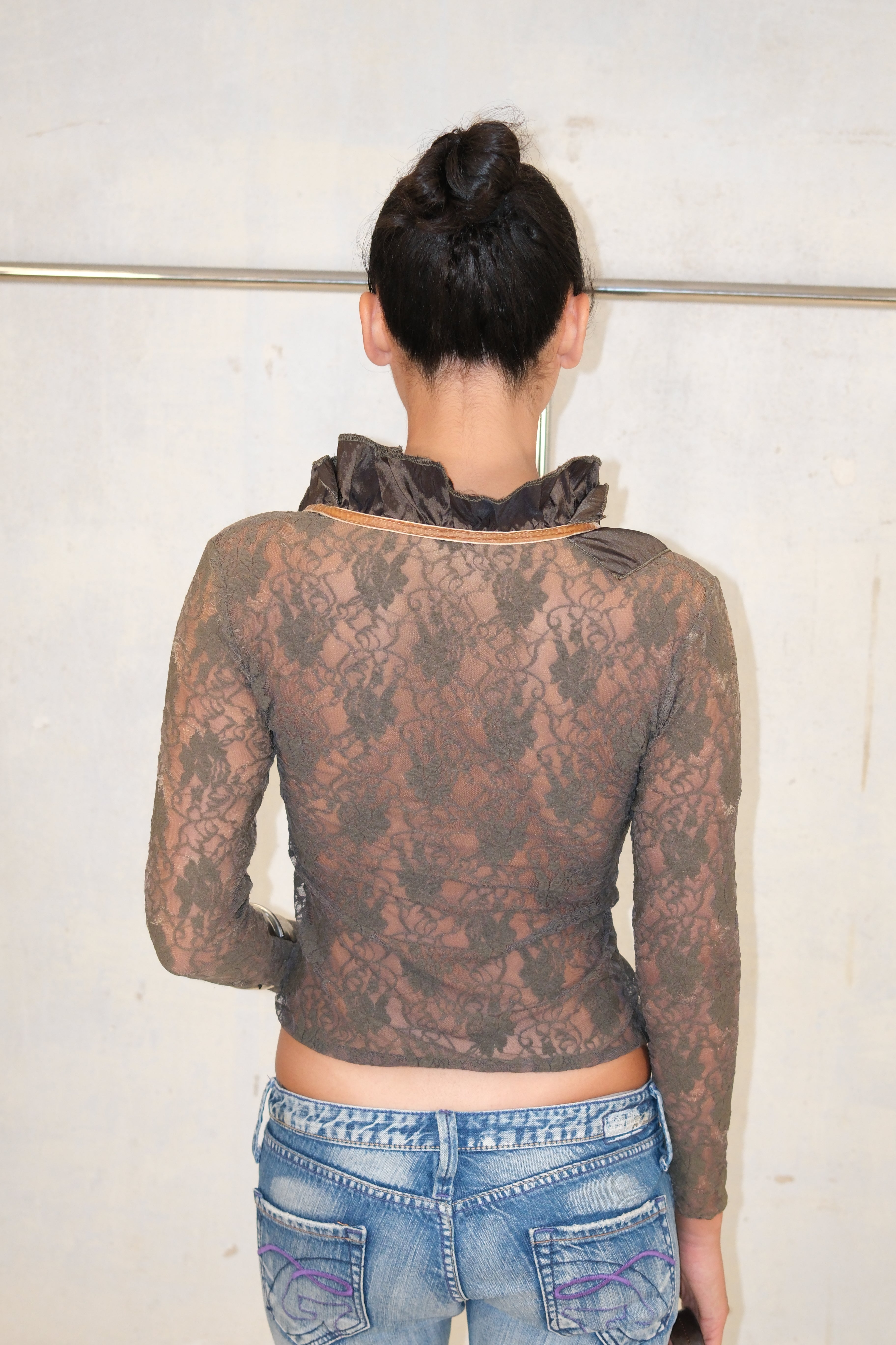 Green Lace Shrug with Details-no buttons