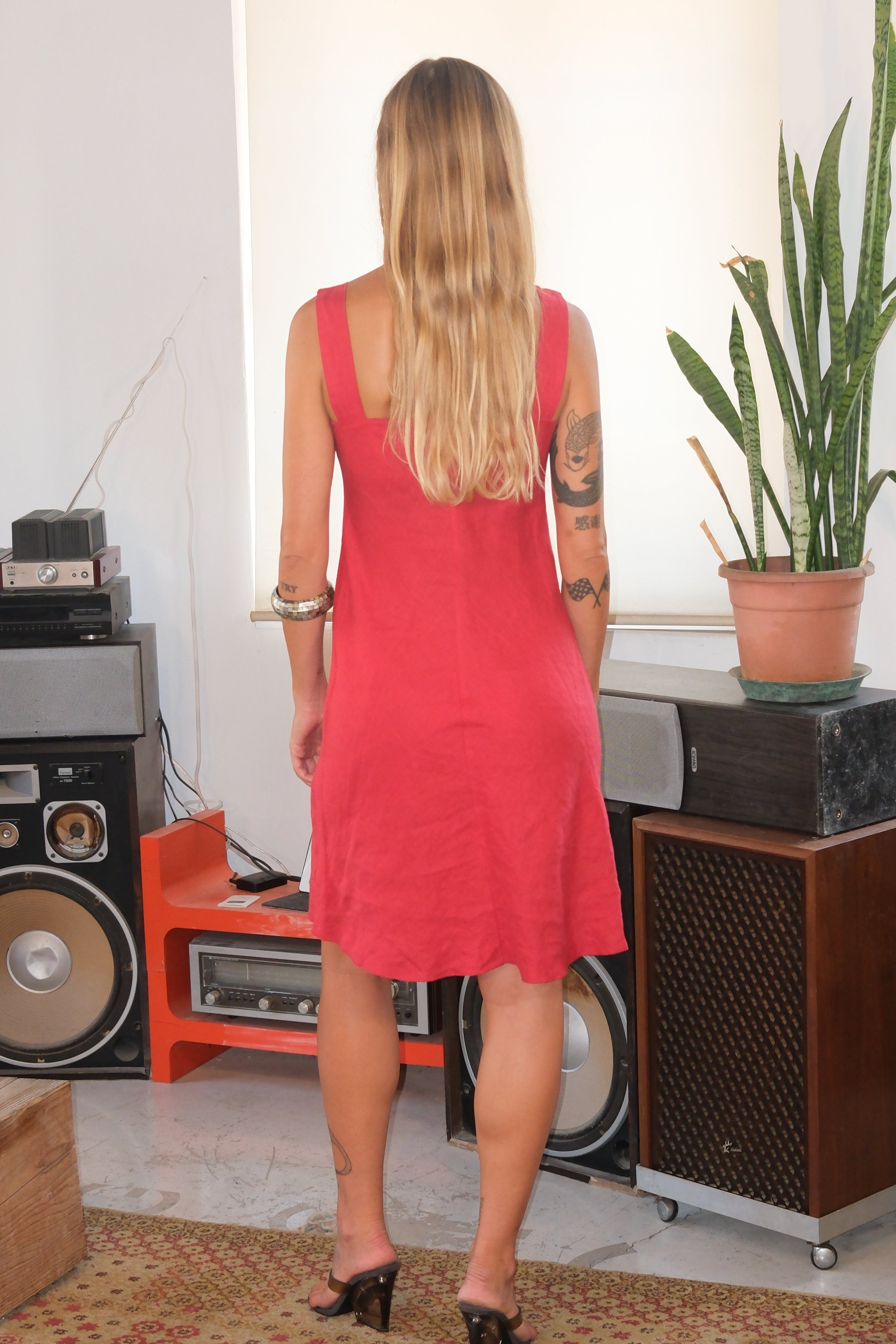Red Linen Dress