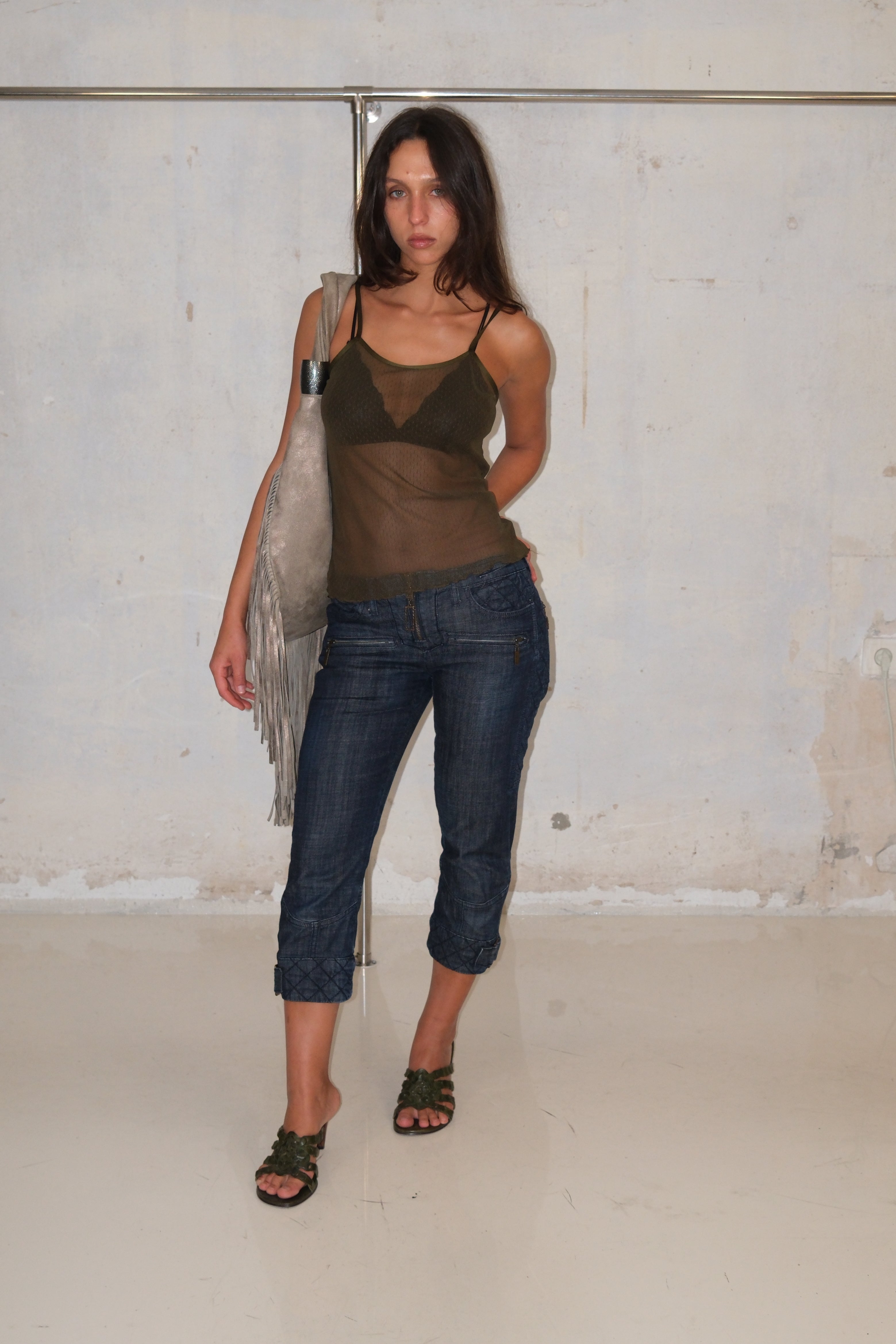 Italian Soft Green Sheer Top