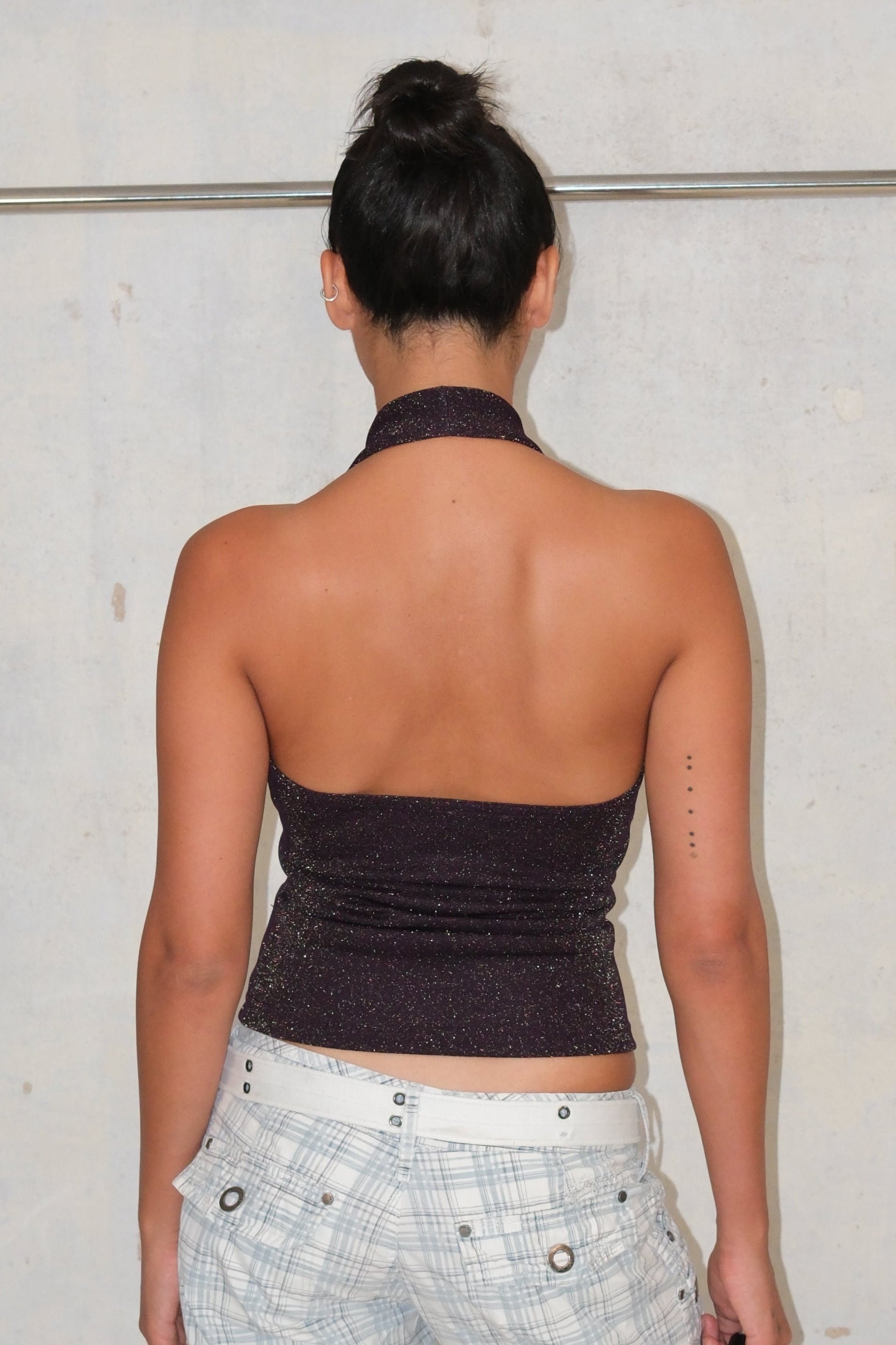 Shiny Purple Halter Top