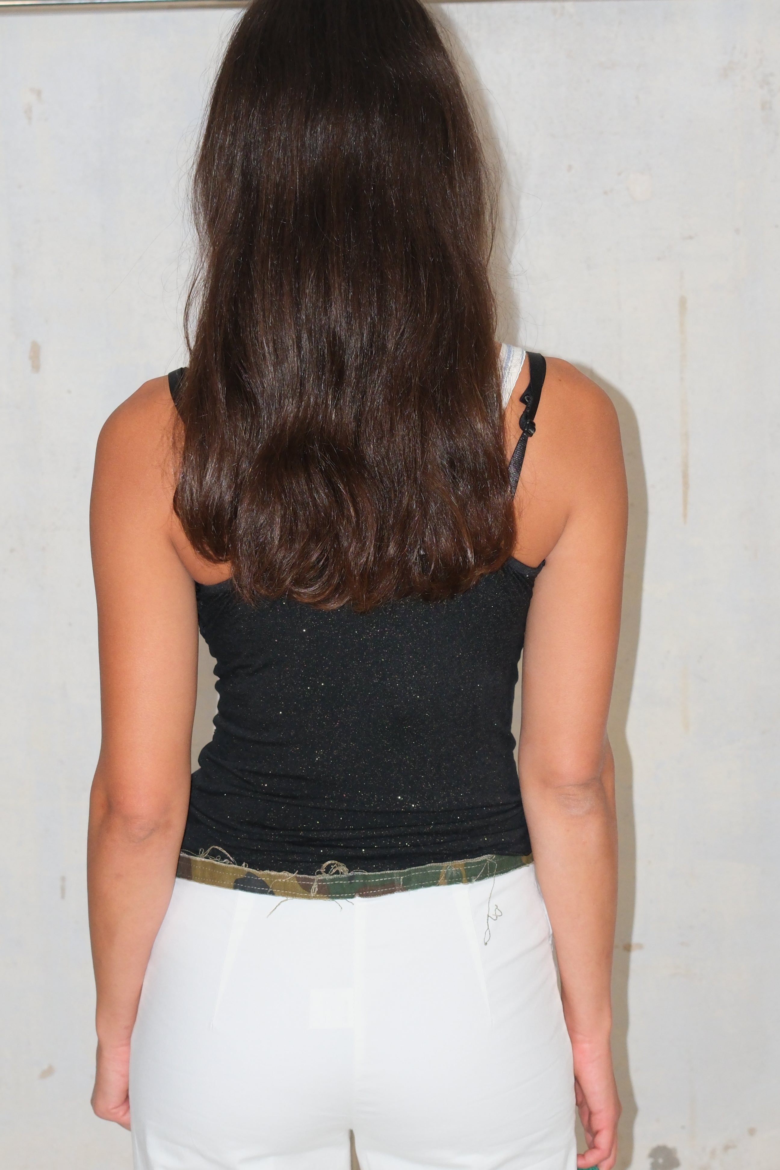 Cute Shiny Black Cropped Tank Top